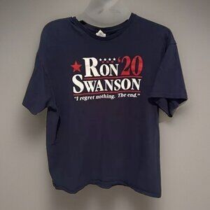 Ron Swanson 20 Parks & Recreation Navy Blue Tee Shirt Mens Size Large